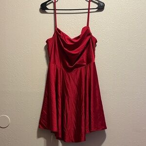 City Studio Red Draped Mini Dress